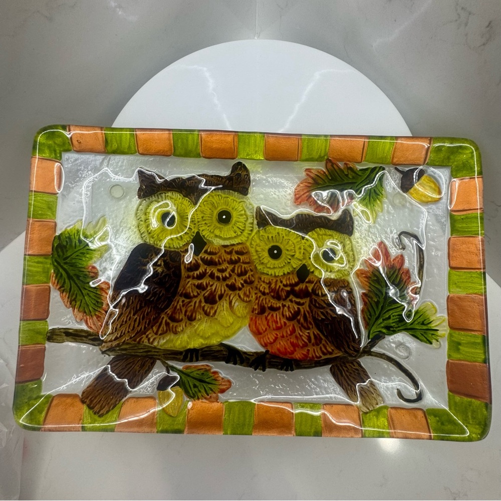 Embossed Owl Decorative Serving platter